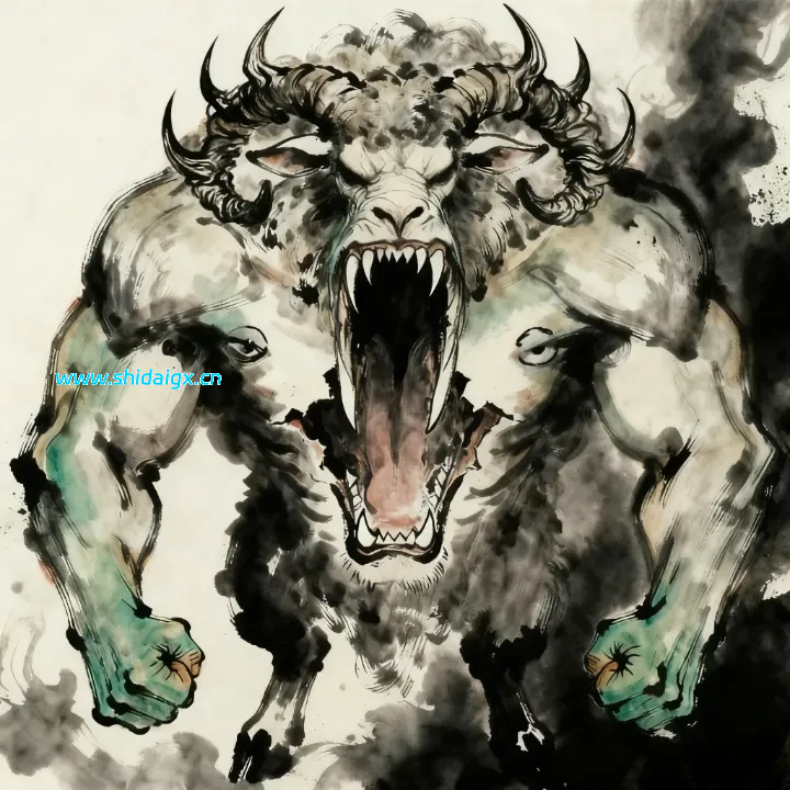 饕餮(tāo tiè)又名 狍鸮(páo xiāo) - 尚军级山海兽-世代