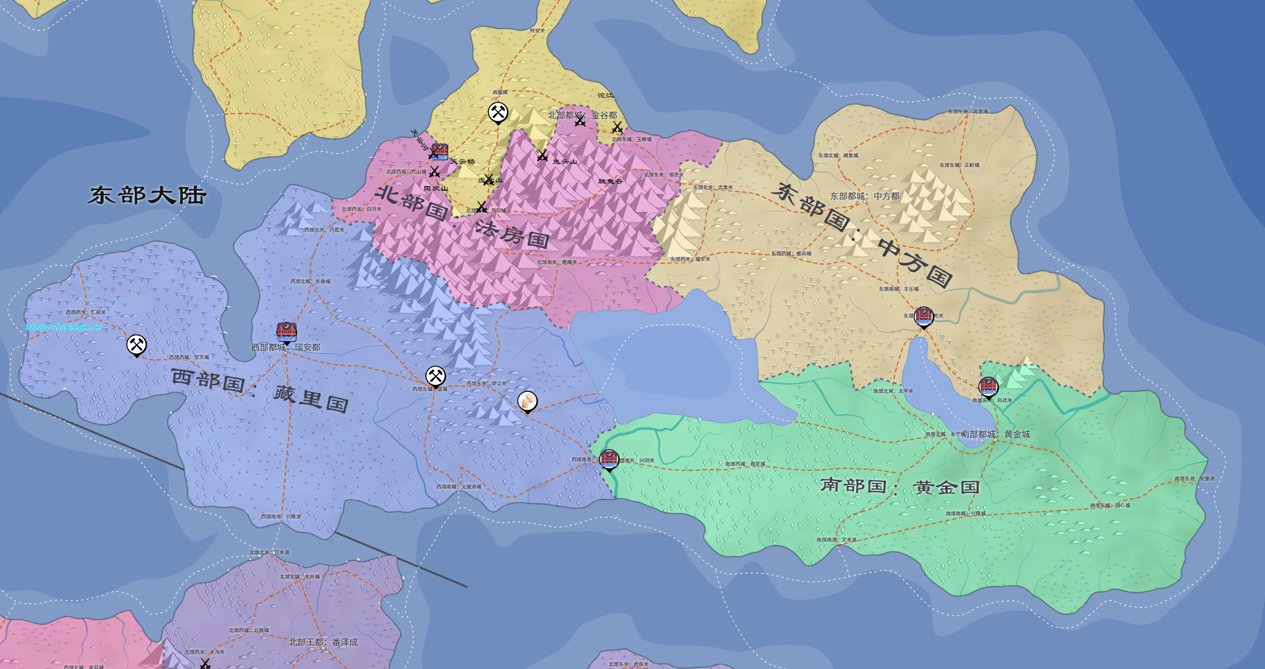 东部大陆地图-世代地理论坛-世代